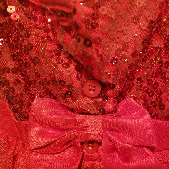 Formal red sequined dress size 12 - Picture 3 of 6